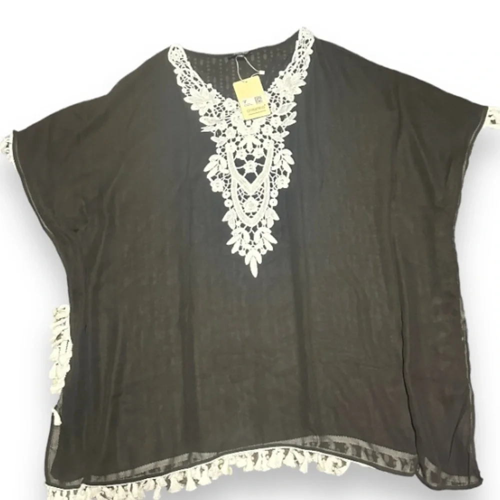 379. NEW CPOKRTWSO Women’s Crochet Chiffon Tassel Swimsuit Beach Bikini Cover Up - Picture 6 of 6